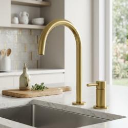 brushed-gold-kitchen-faucet-modern-design-2-hole